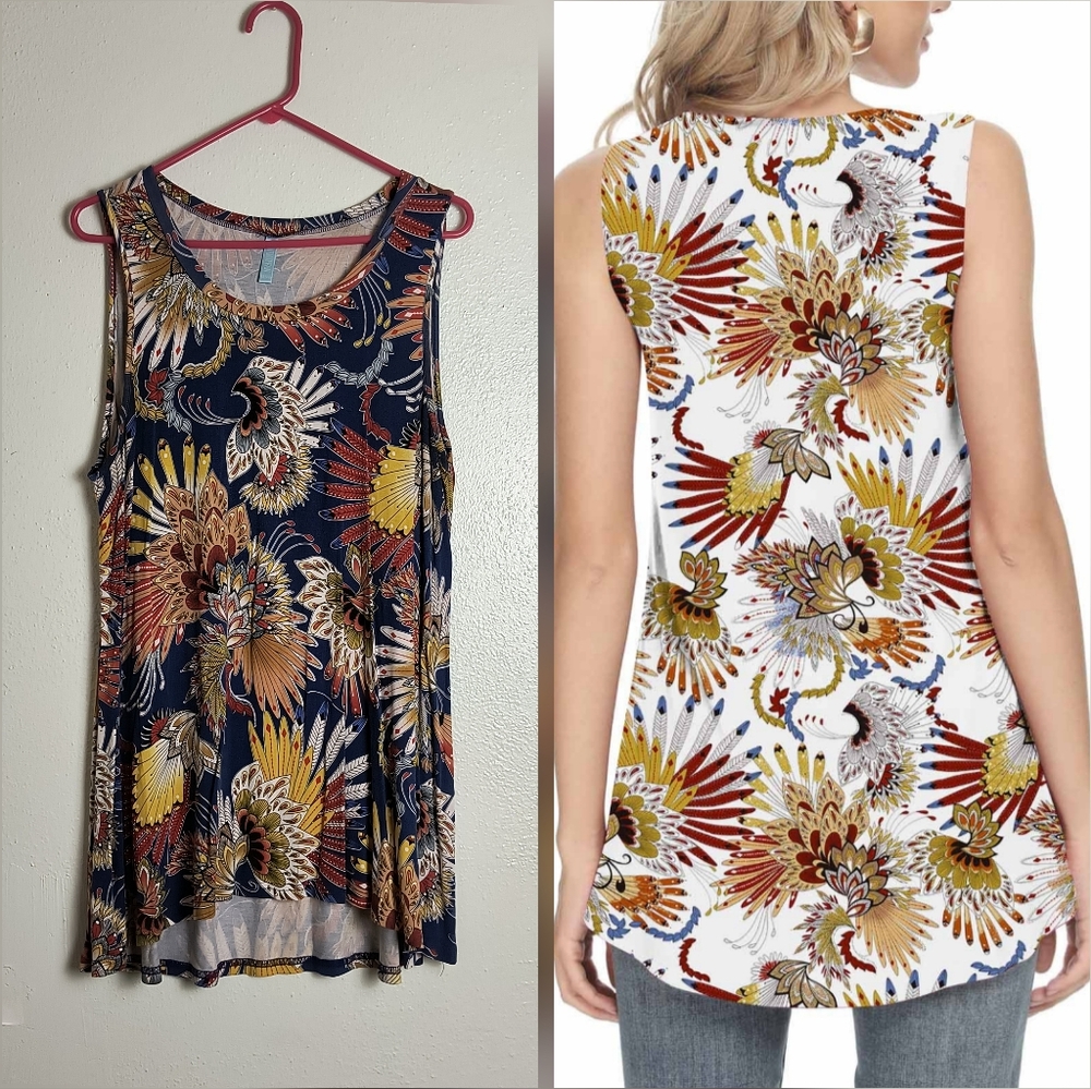 Awuliffan  XX-Large Hi-Low Hem Sleeveless Tunic Top Is